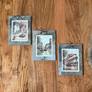 NOLA Vieux Carré Historic Roof Slate Art Sketches Set of 3 Brulatour  St. Louis